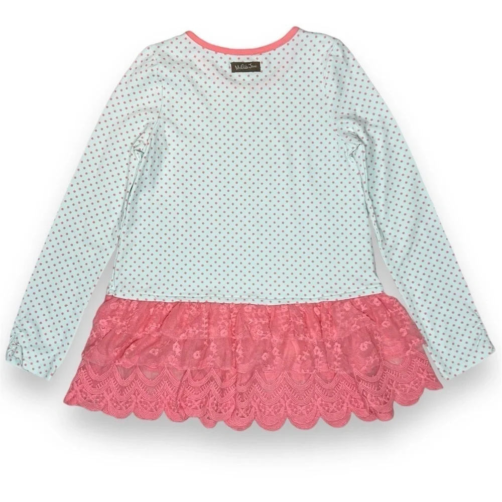Matilda Jane Jump Rope Tunic‎ Top Girls 8 The Adventure Begins Polka Dot Lace